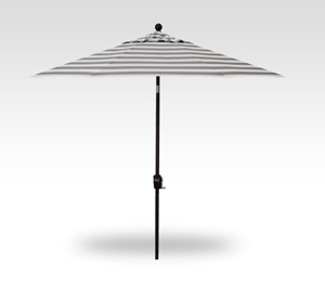 9′ kinzie smoke stripe push-button tilt umbrella – black frame
