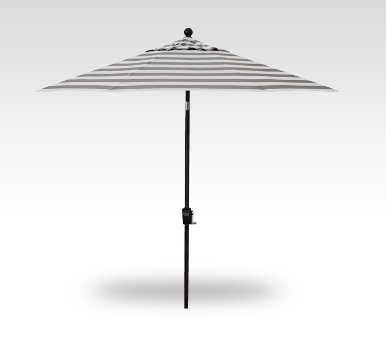 9′ kinzie smoke stripe push-button tilt umbrella – black frame product image