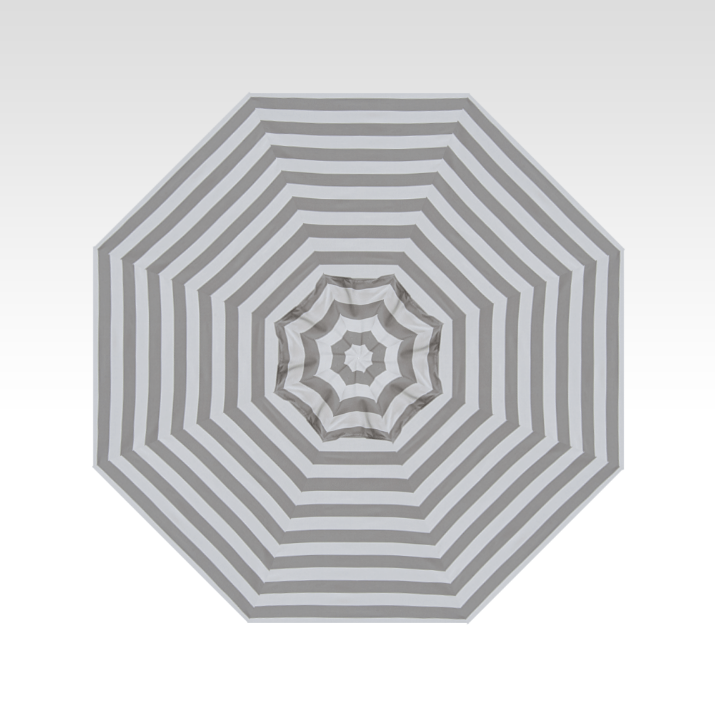 9′ kinzie smoke stripe push-button tilt umbrella – black frame thumbnail image