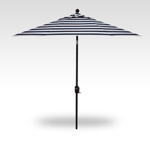 9′ kinzie coal stripe push-button tilt umbrella – black frame