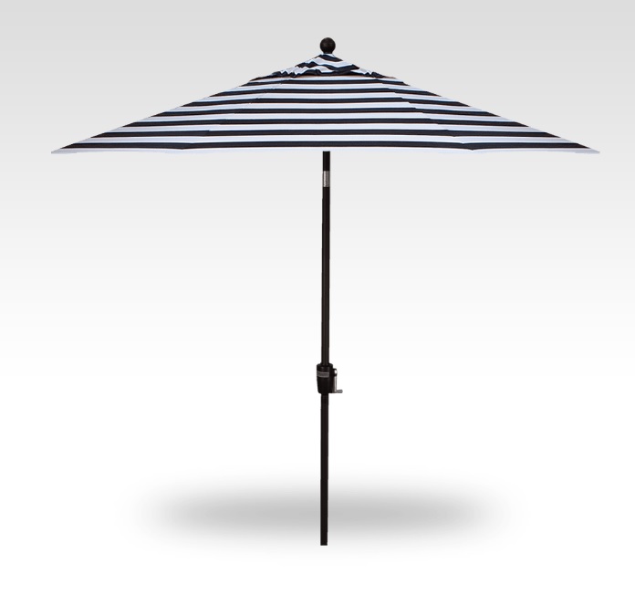 9′ kinzie coal stripe push-button tilt umbrella – black frame product image