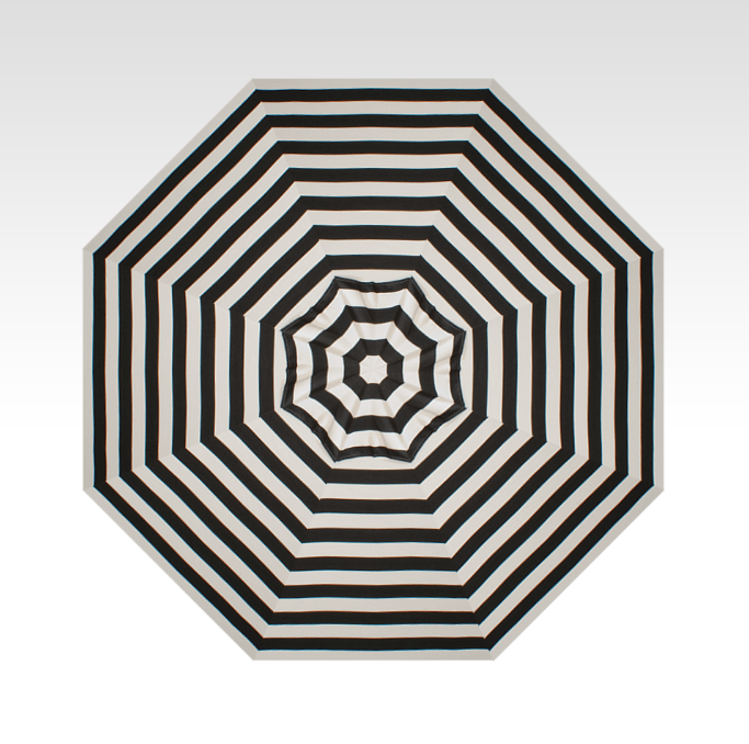 9′ kinzie coal stripe push-button tilt umbrella – black frame thumbnail image