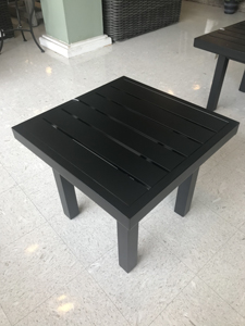 22 inch trinidad slatted end table – black