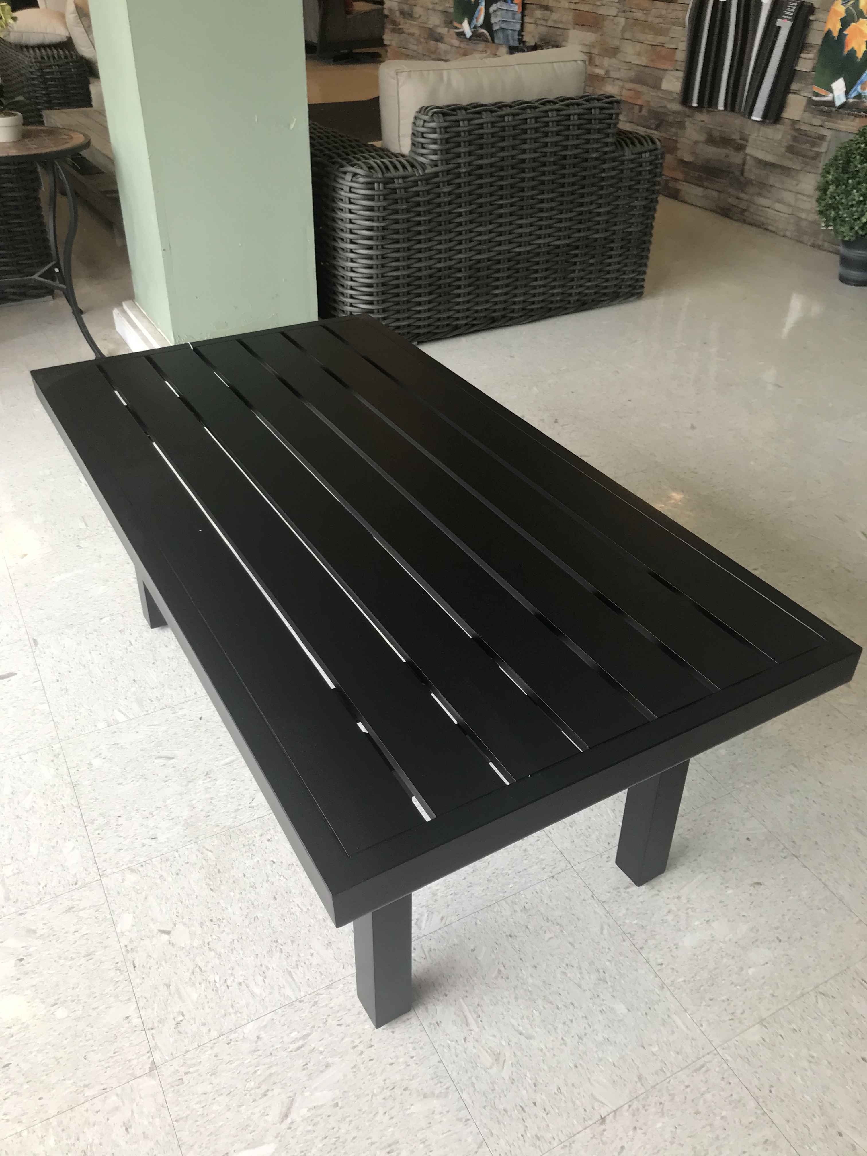 48 inch x 26 inch trinidad slatted coffee table – black product image