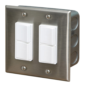 dual duplex stack switch flush mount with ss wall plate and gang box