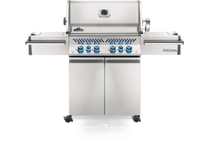 prestige pro 500 natural gas grill with infrared rear and side burners, stainless steel