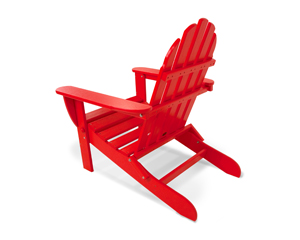 classic folding adirondack chair in sunset red