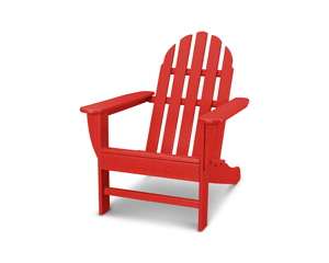 classic adirondack chair in sunset red