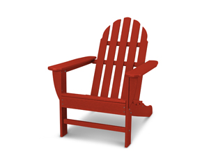 classic adirondack chair in crimson red