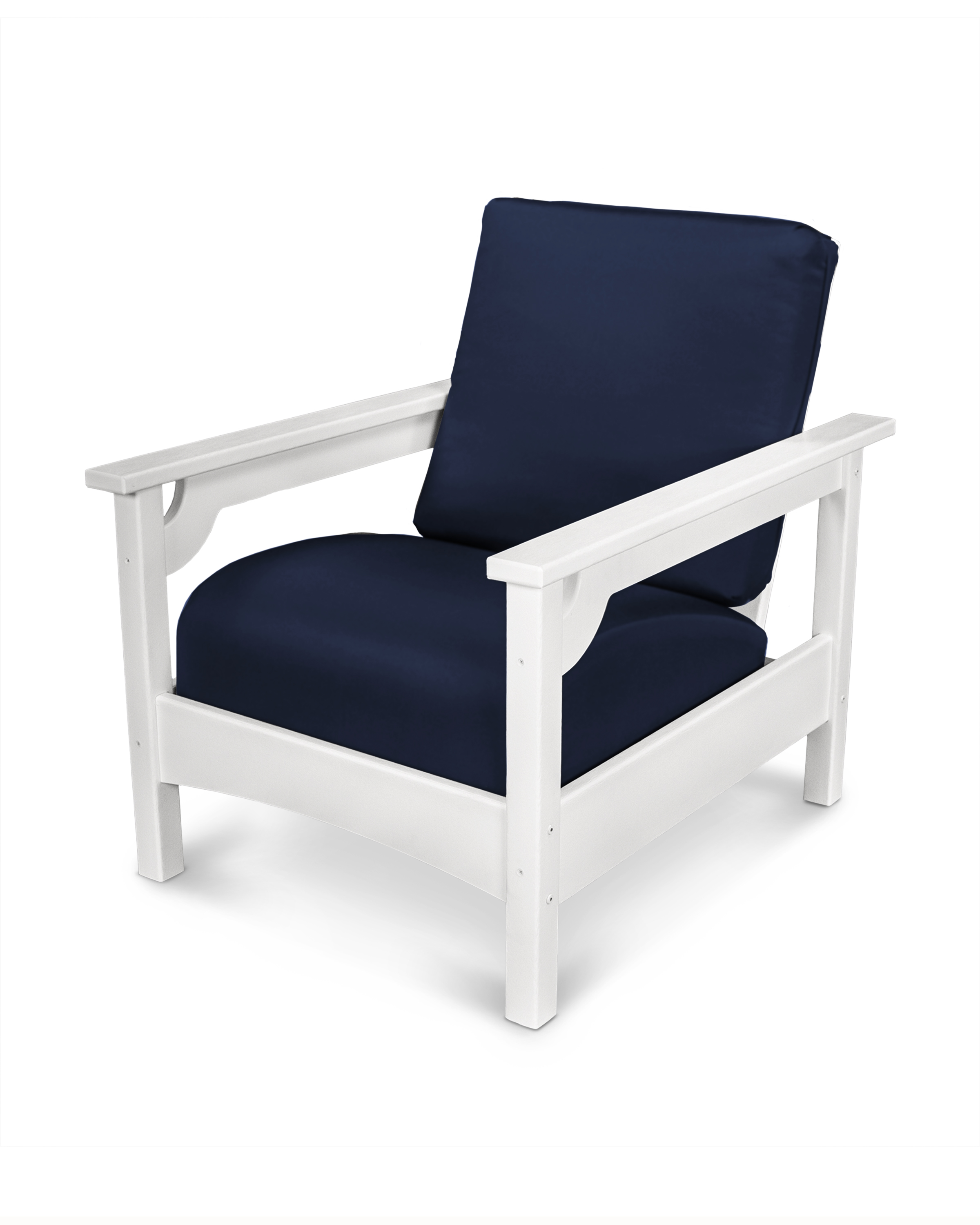 club chair in white / navy thumbnail image