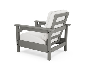 club chair in slate grey / textured linen