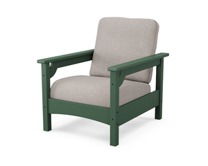 club chair in green / weathered tweed