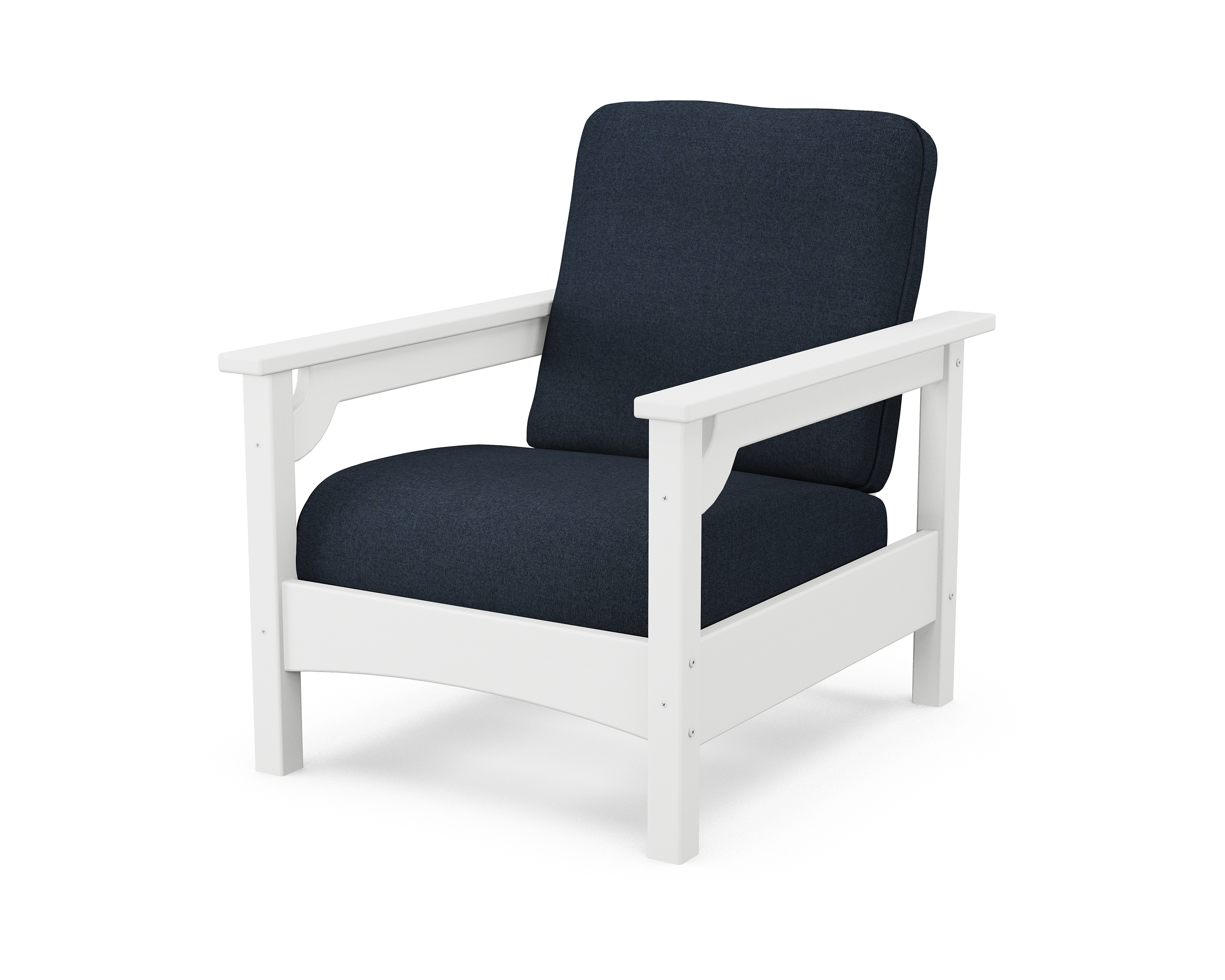 club chair in white / marine indigo product image