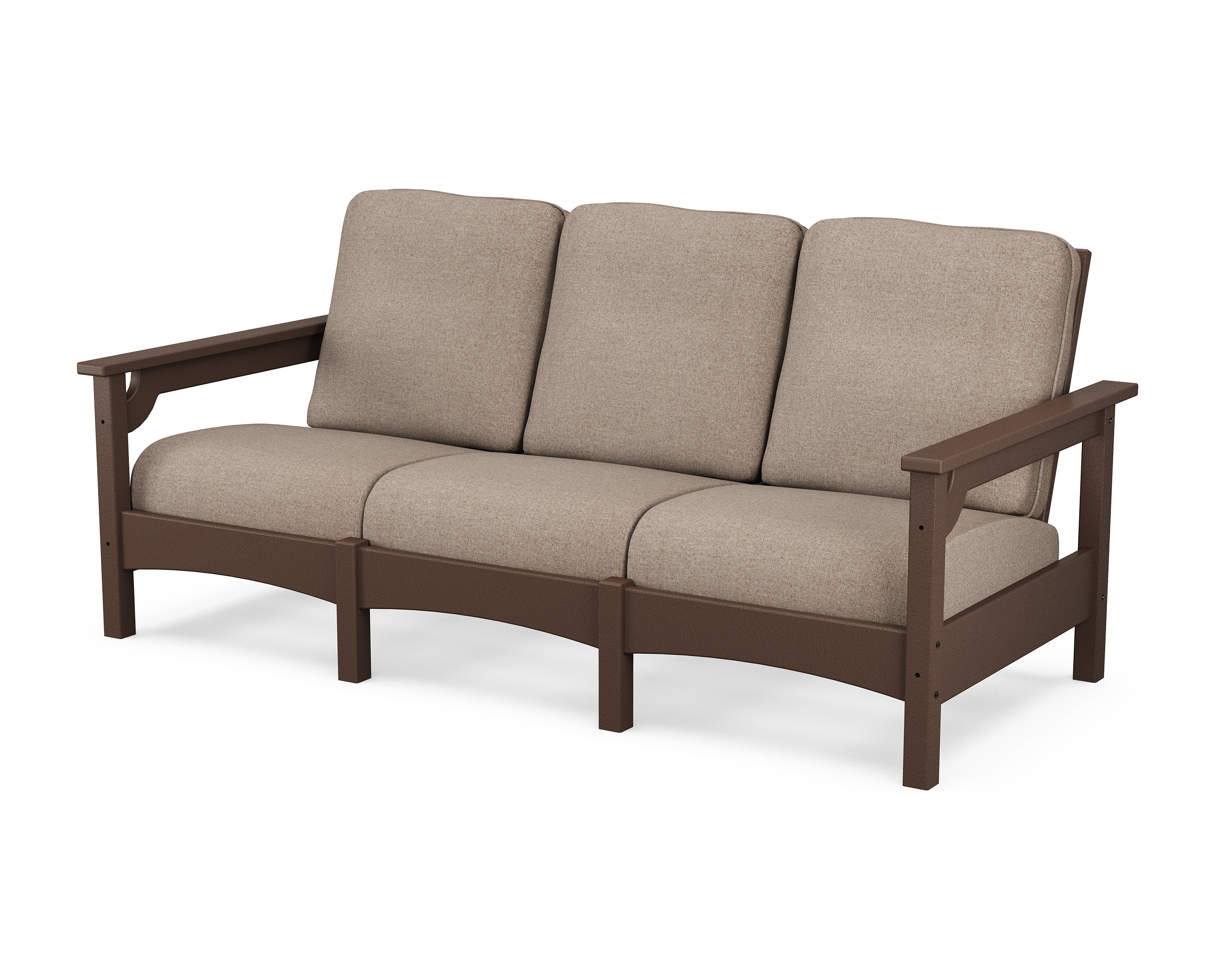 club sofa in mahogany / spiced burlap product image