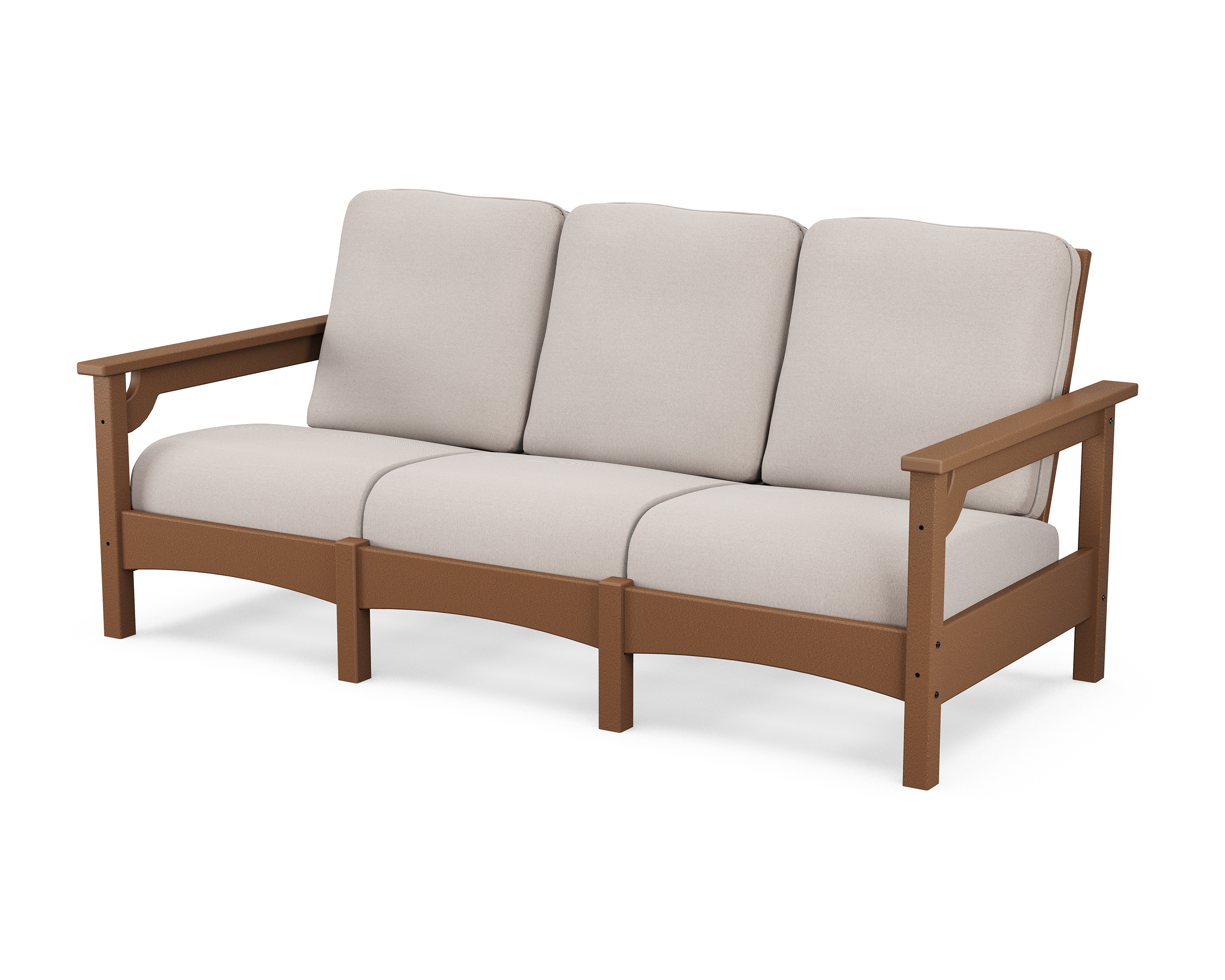club sofa in teak / dune burlap product image