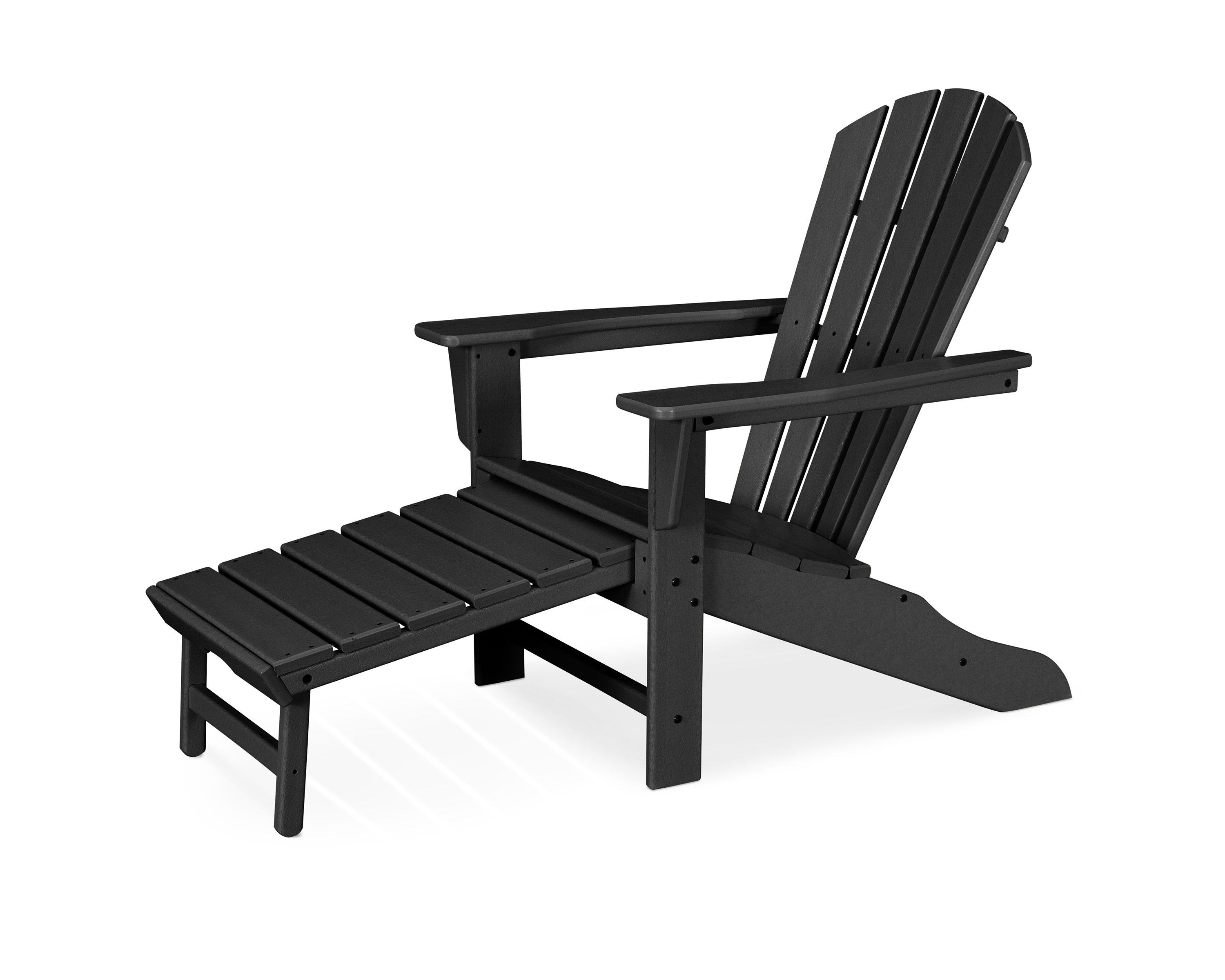 palm coast ultimate adirondack with hideaway ottoman in black thumbnail image