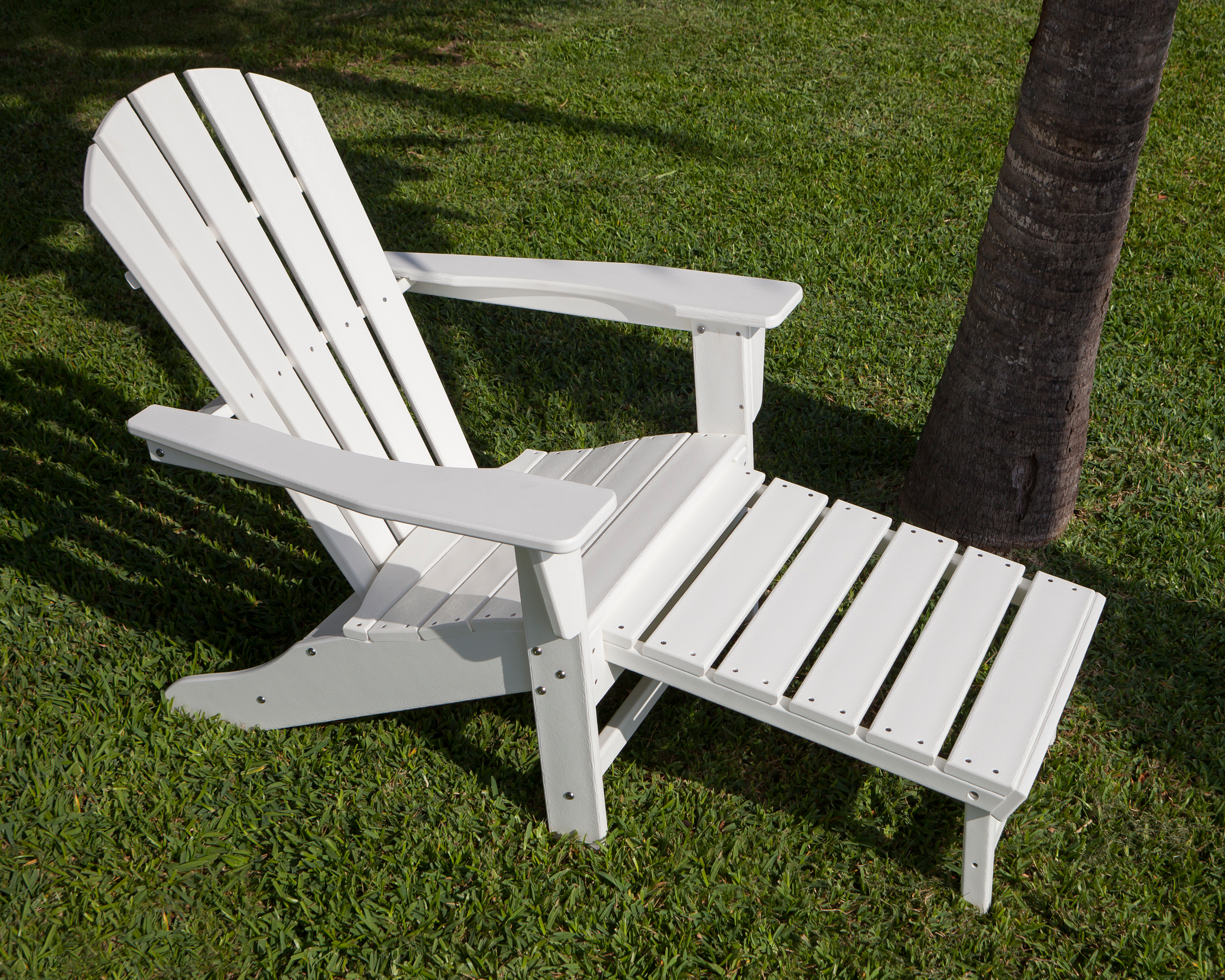 palm coast ultimate adirondack with hideaway ottoman in white product image