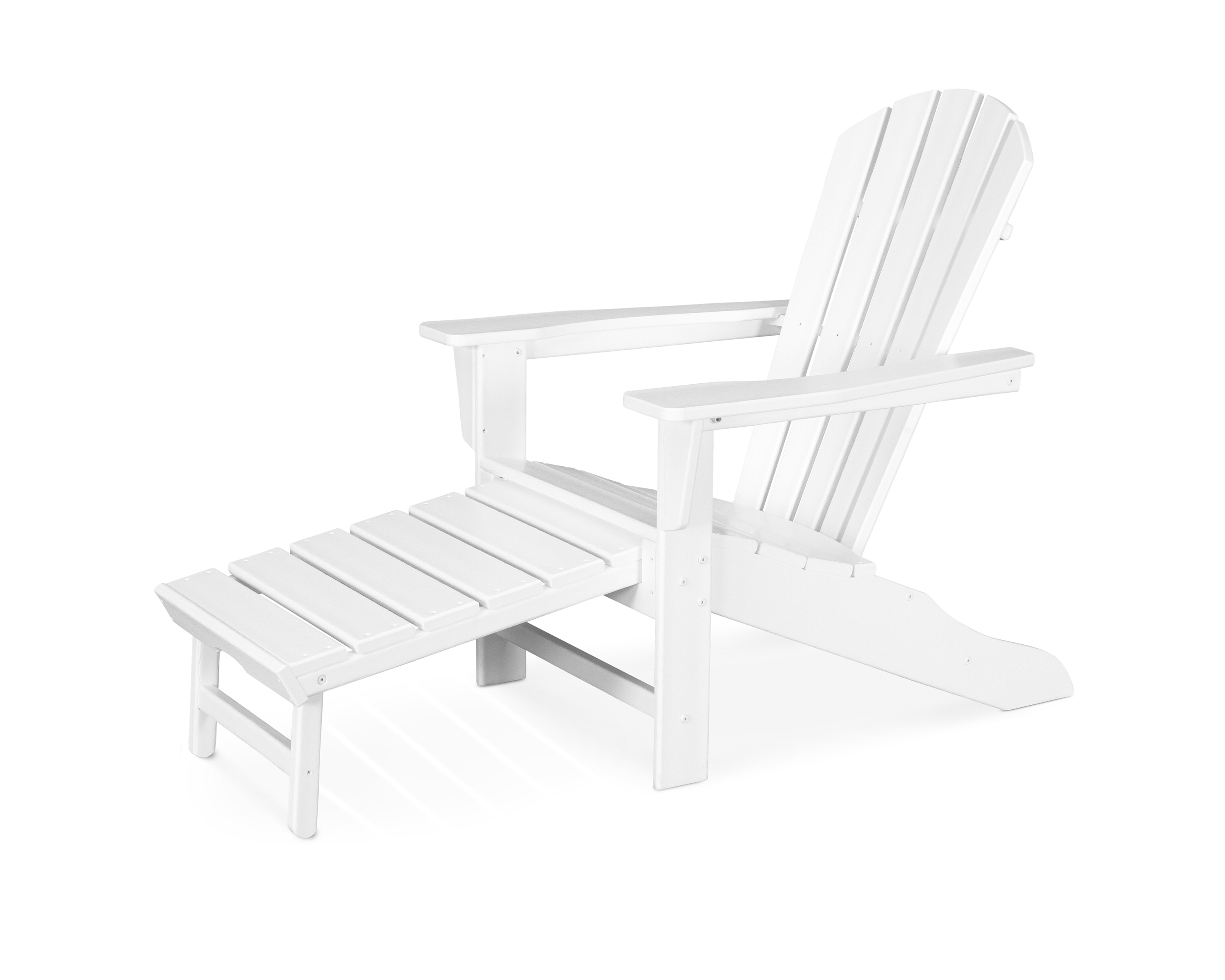 palm coast ultimate adirondack with hideaway ottoman in white thumbnail image