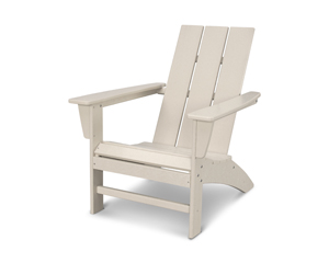 modern adirondack chair in sand