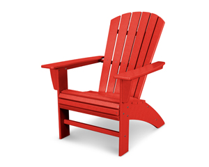 nautical curveback adirondack chair in sunset red