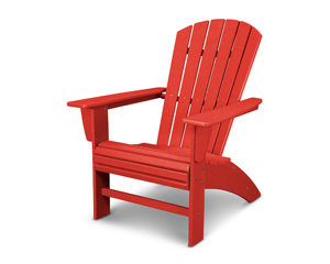 nautical curveback adirondack chair in vintage sunset red