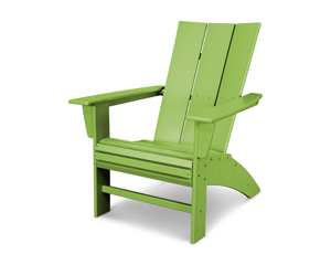 modern curveback adirondack chair in lime