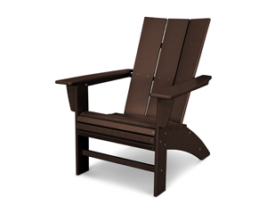 modern curveback adirondack chair in mahogany