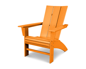 modern curveback adirondack chair in tangerine