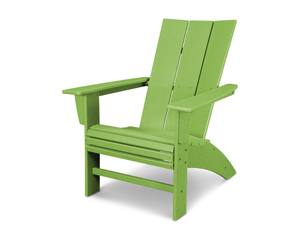modern curveback adirondack chair in vintage lime