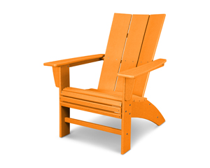 modern curveback adirondack chair in vintage tangerine
