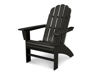 vineyard curveback adirondack chair in black