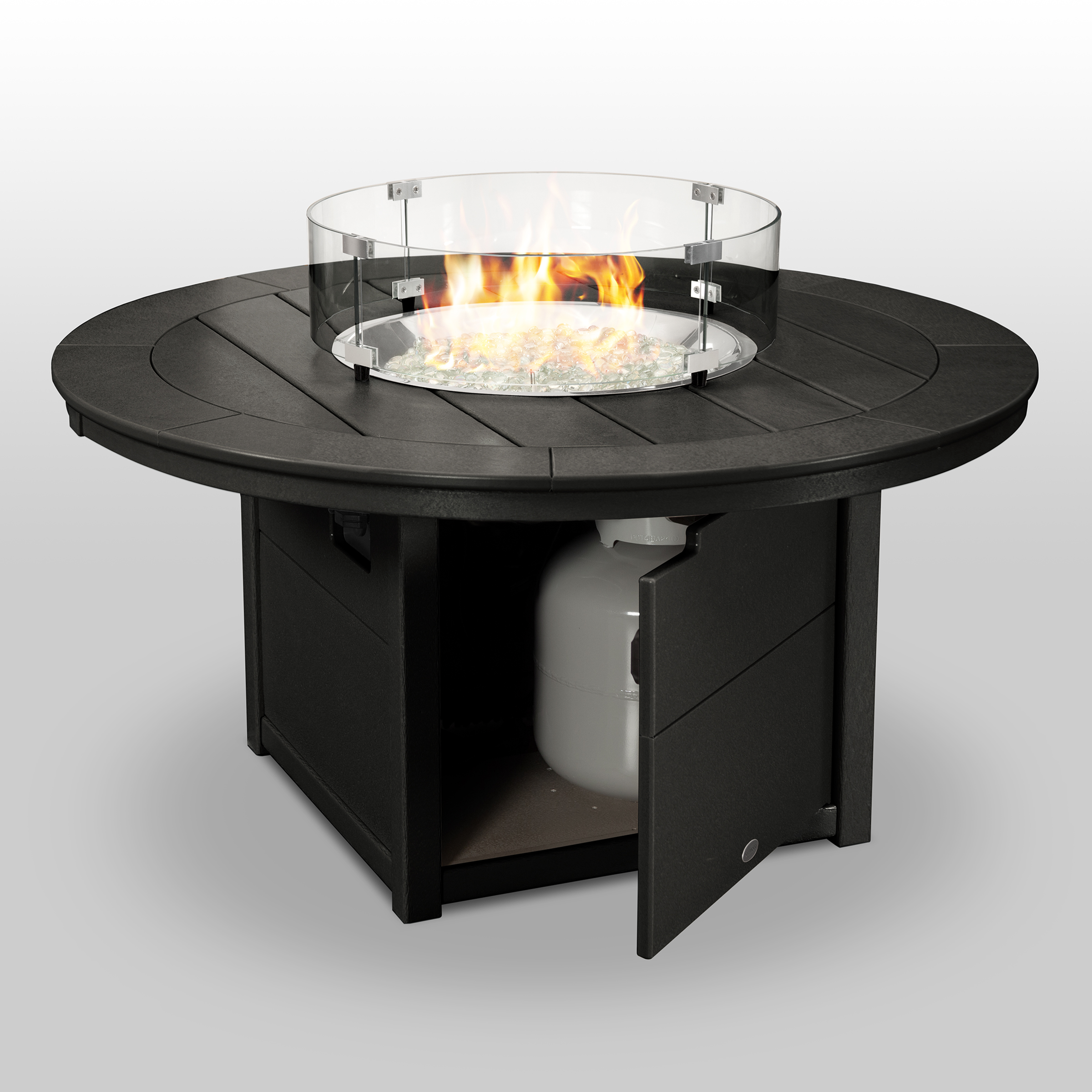 round 48 inch fire pit table in black product image