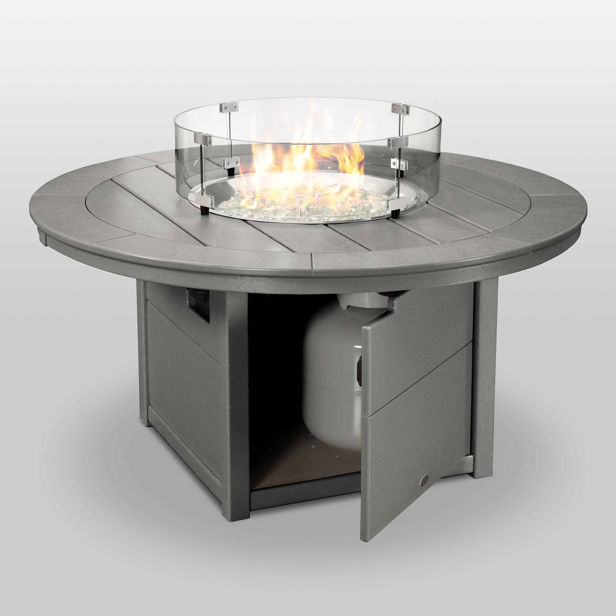 round 48 inch fire pit table in slate grey product image