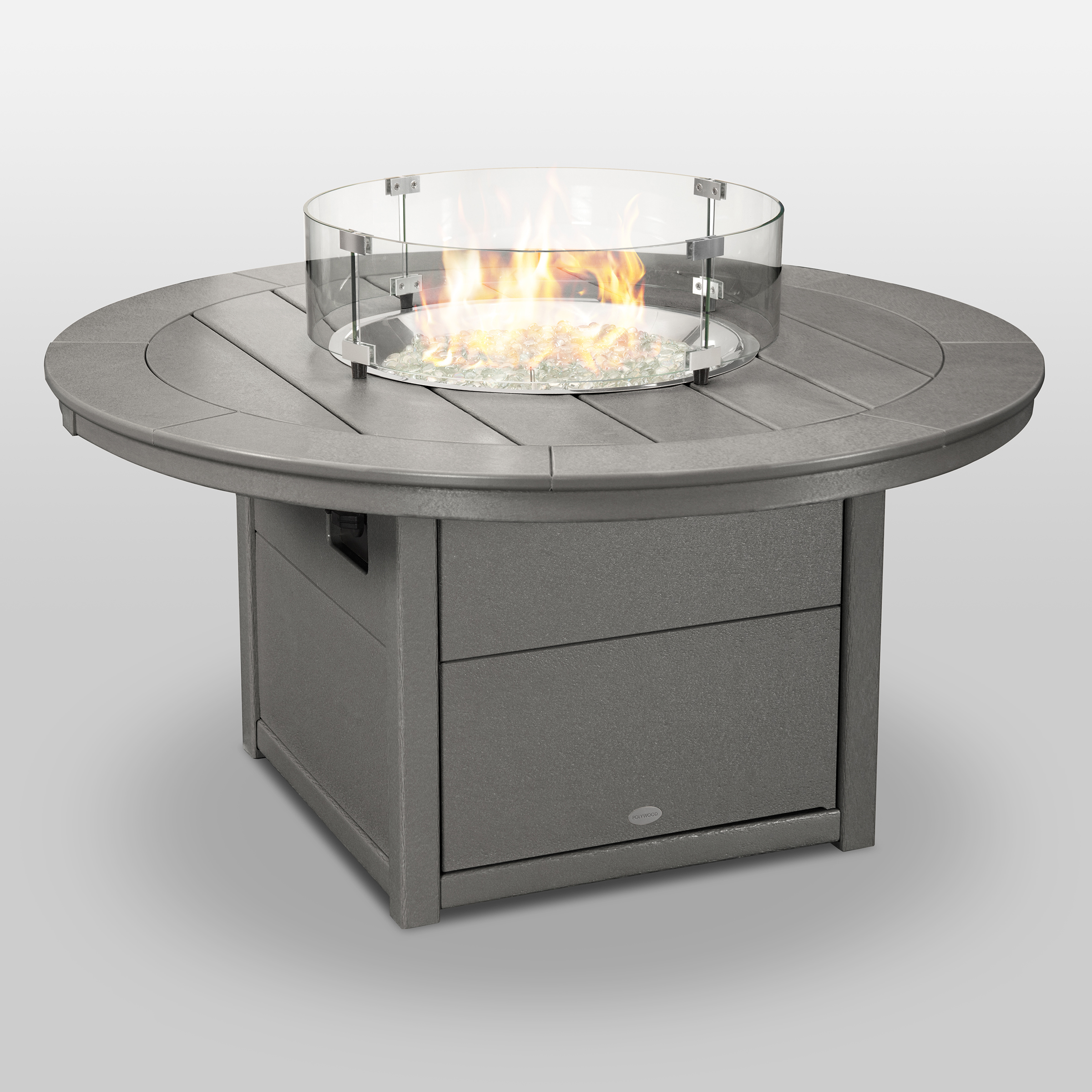 round 48 inch fire pit table in slate grey thumbnail image