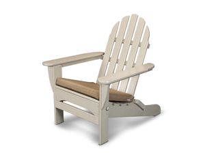 adirondack chair with seat cushion in sand / sesame