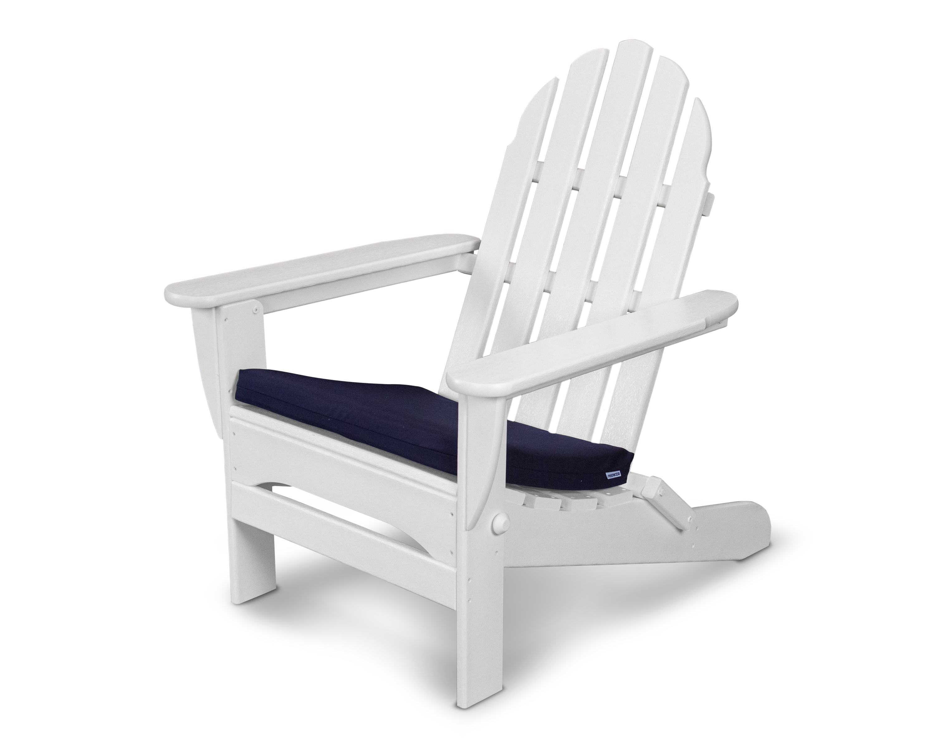 adirondack chair with seat cushion in white / navy product image