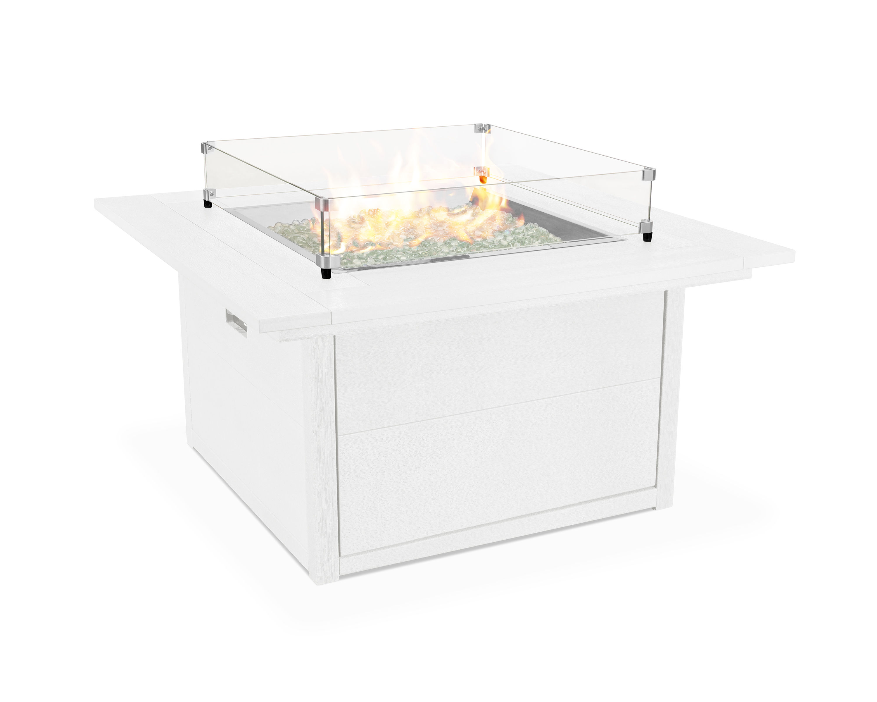 44 inch square fire table in vintage white thumbnail image