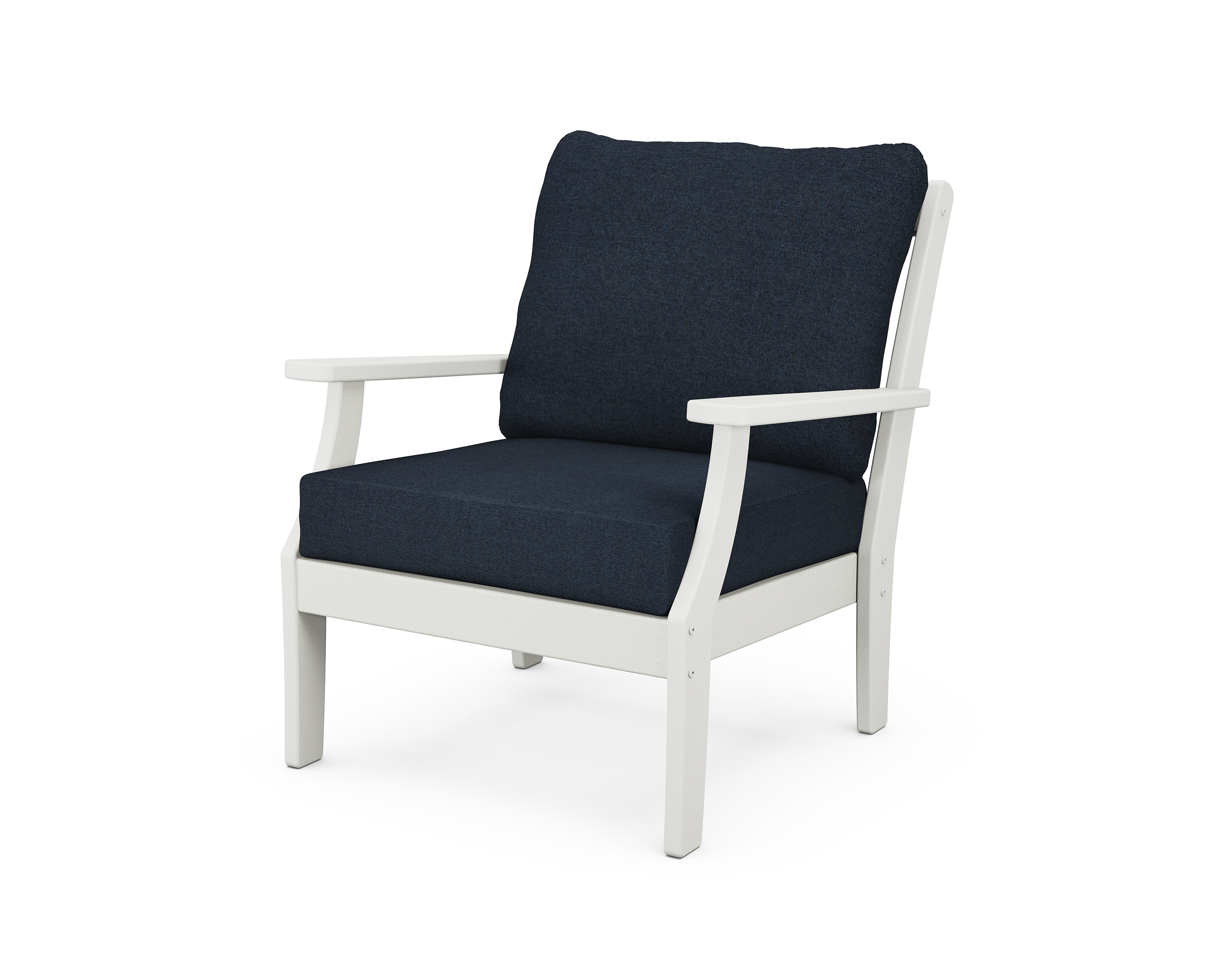 braxton deep seating chair in vintage white / marine indigo product image