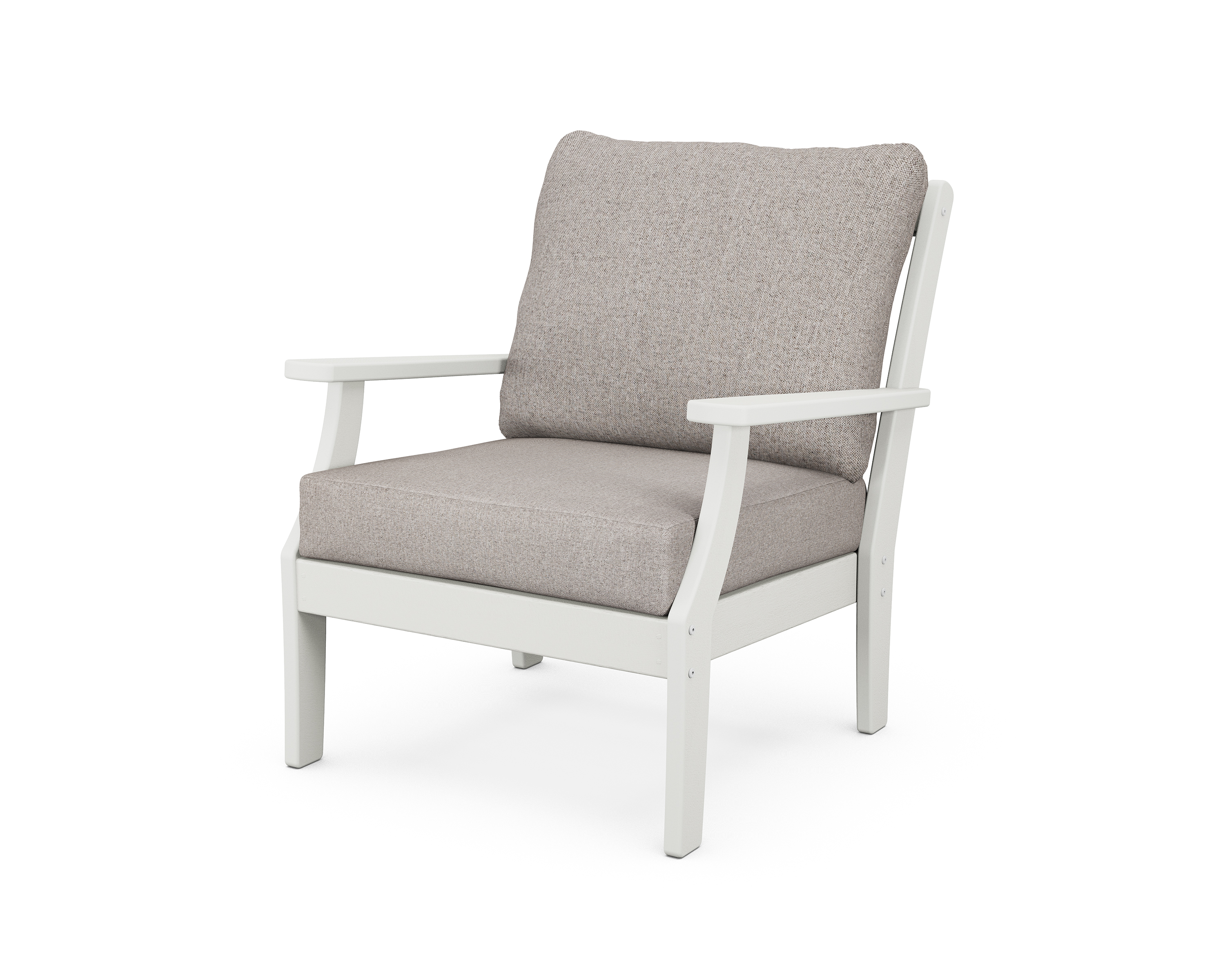 braxton deep seating chair in vintage white / weathered tweed product image