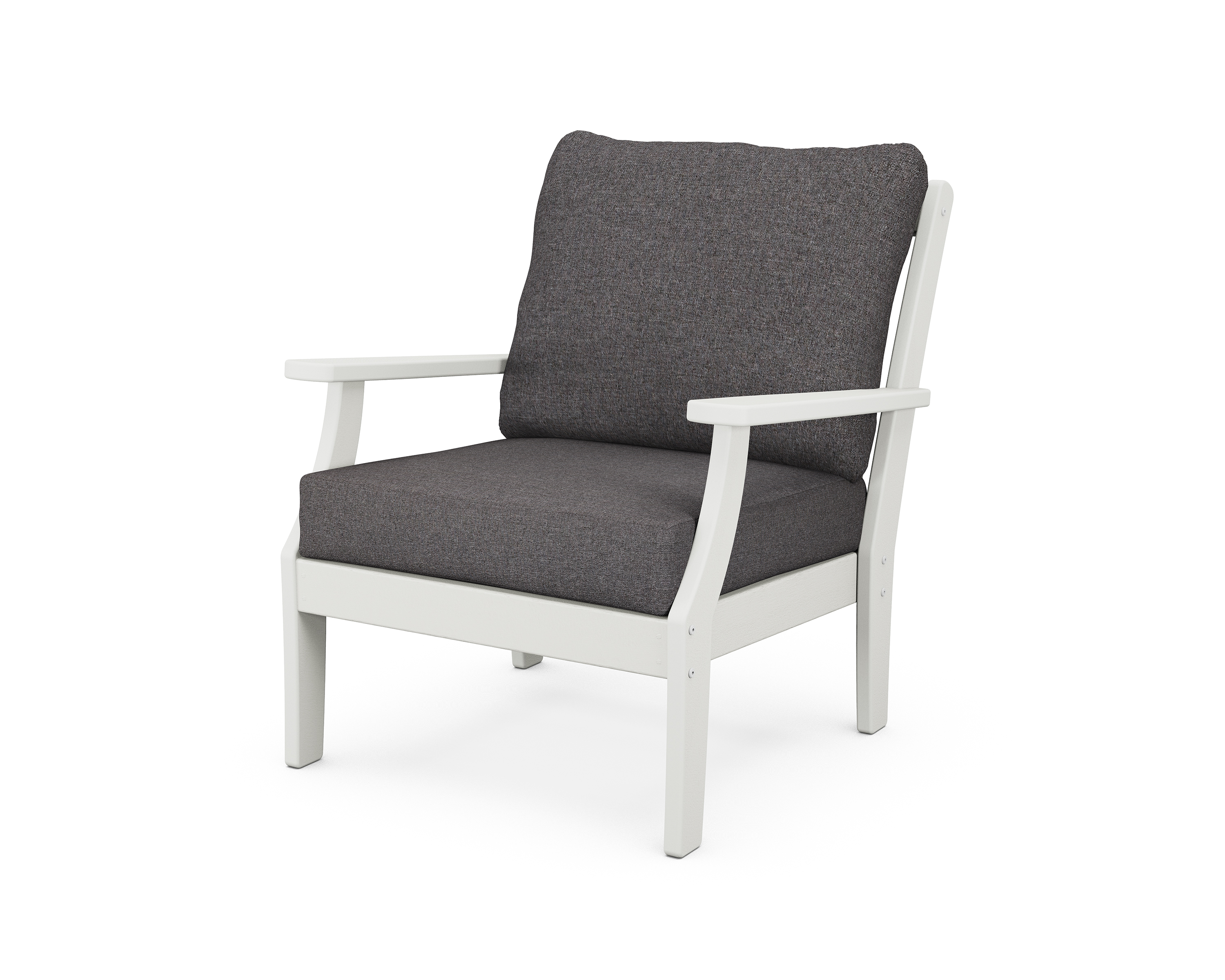 braxton deep seating chair in vintage white / ash charcoal product image