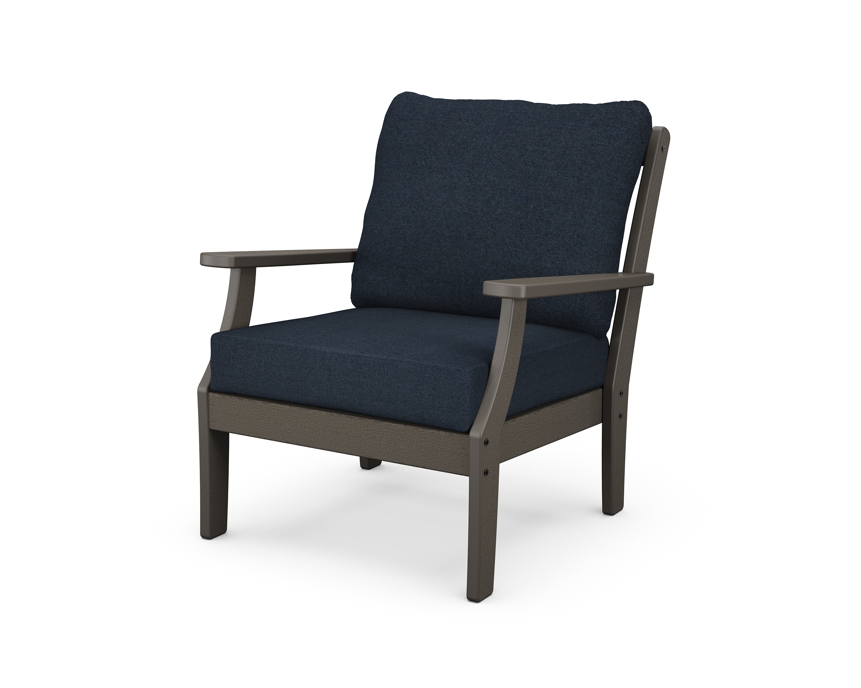 braxton deep seating chair in vintage coffee / marine indigo product image