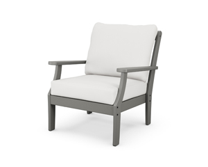 braxton deep seating chair in slate grey / textured linen