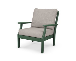 braxton deep seating chair in green / weathered tweed