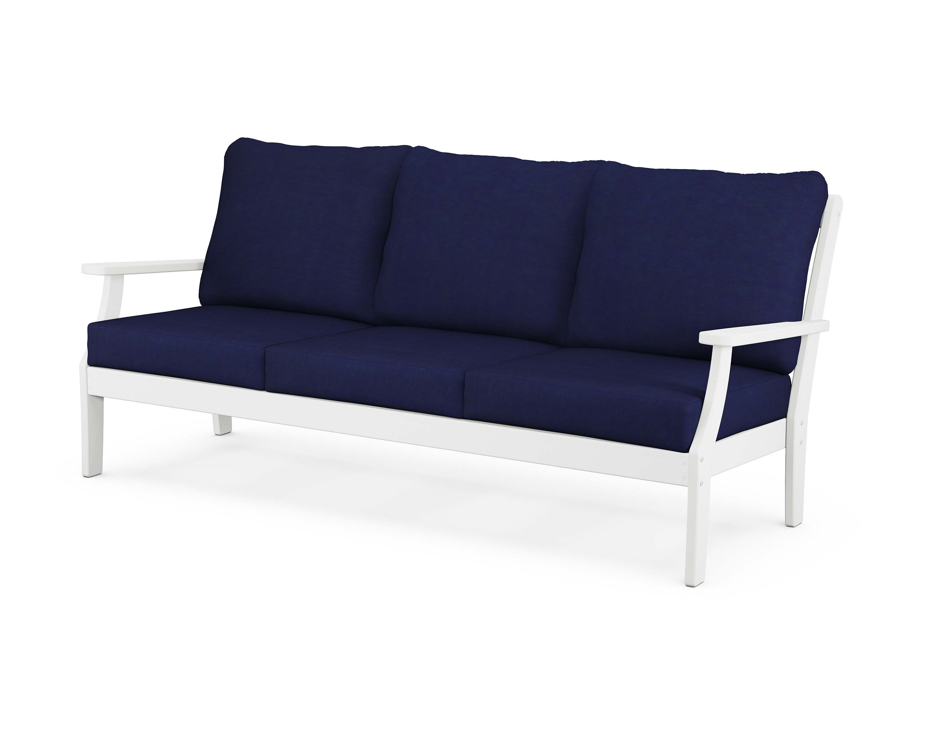braxton deep seating sofa in white / navy product image