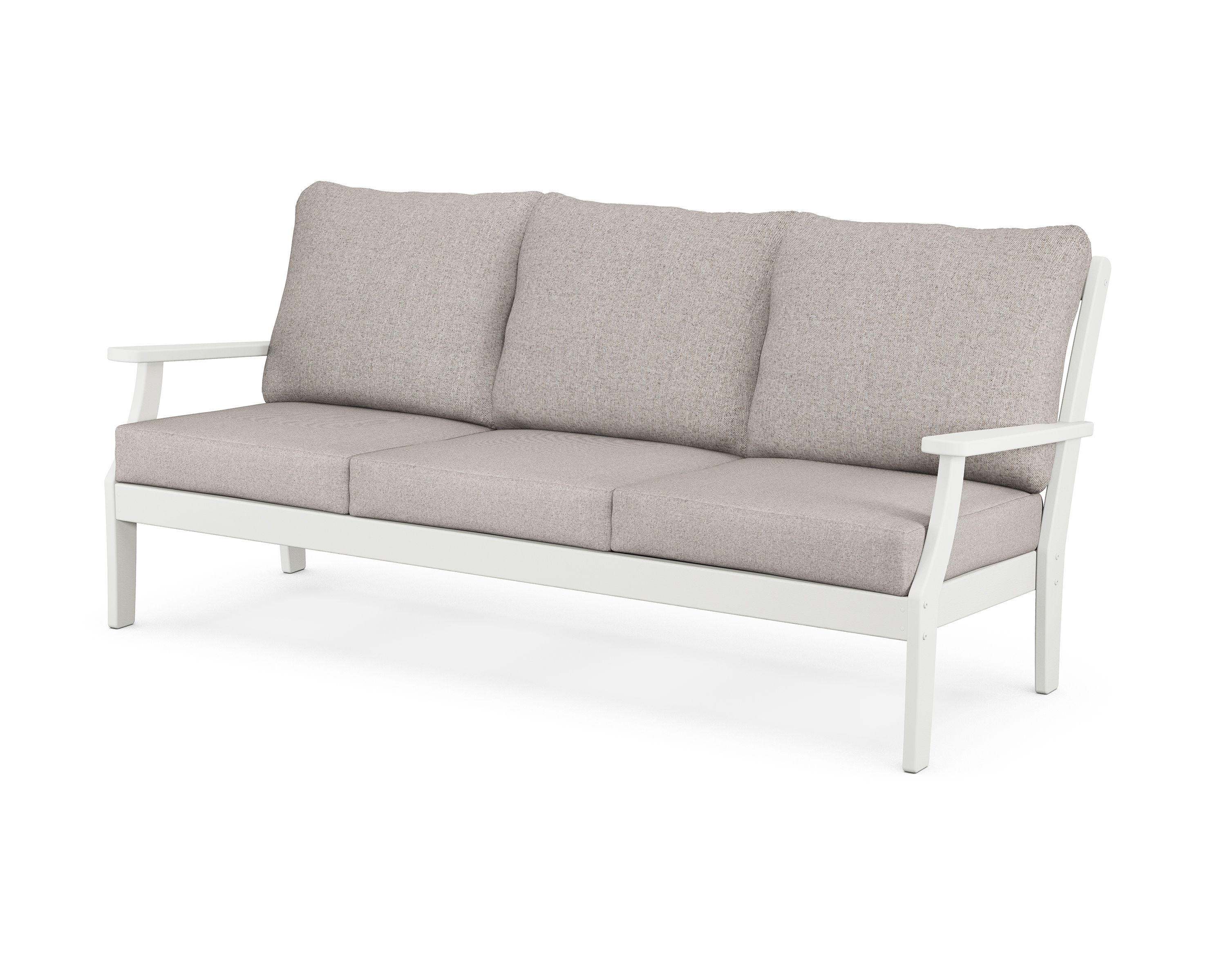 braxton deep seating sofa in vintage white / weathered tweed product image