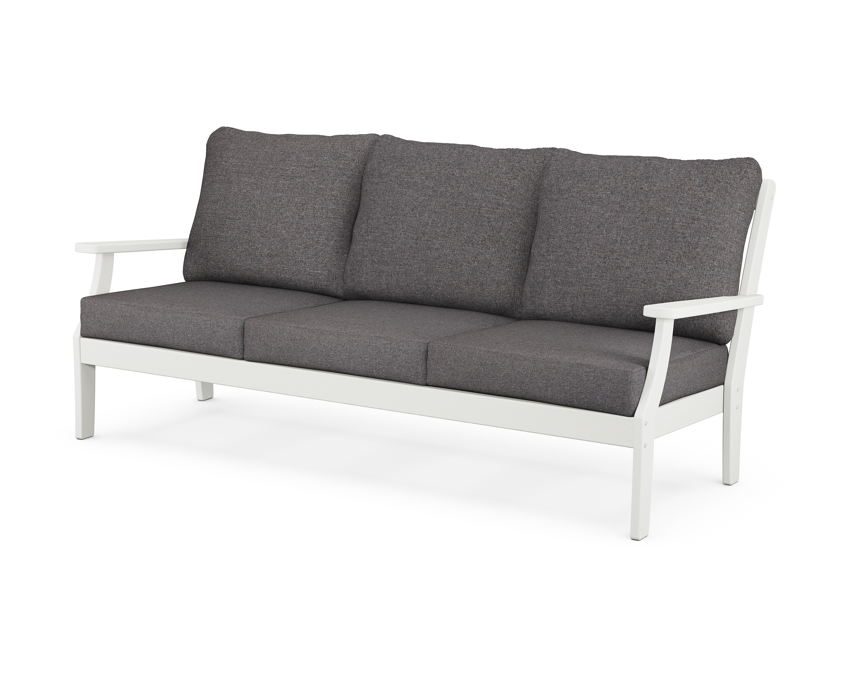 braxton deep seating sofa in vintage white / ash charcoal product image