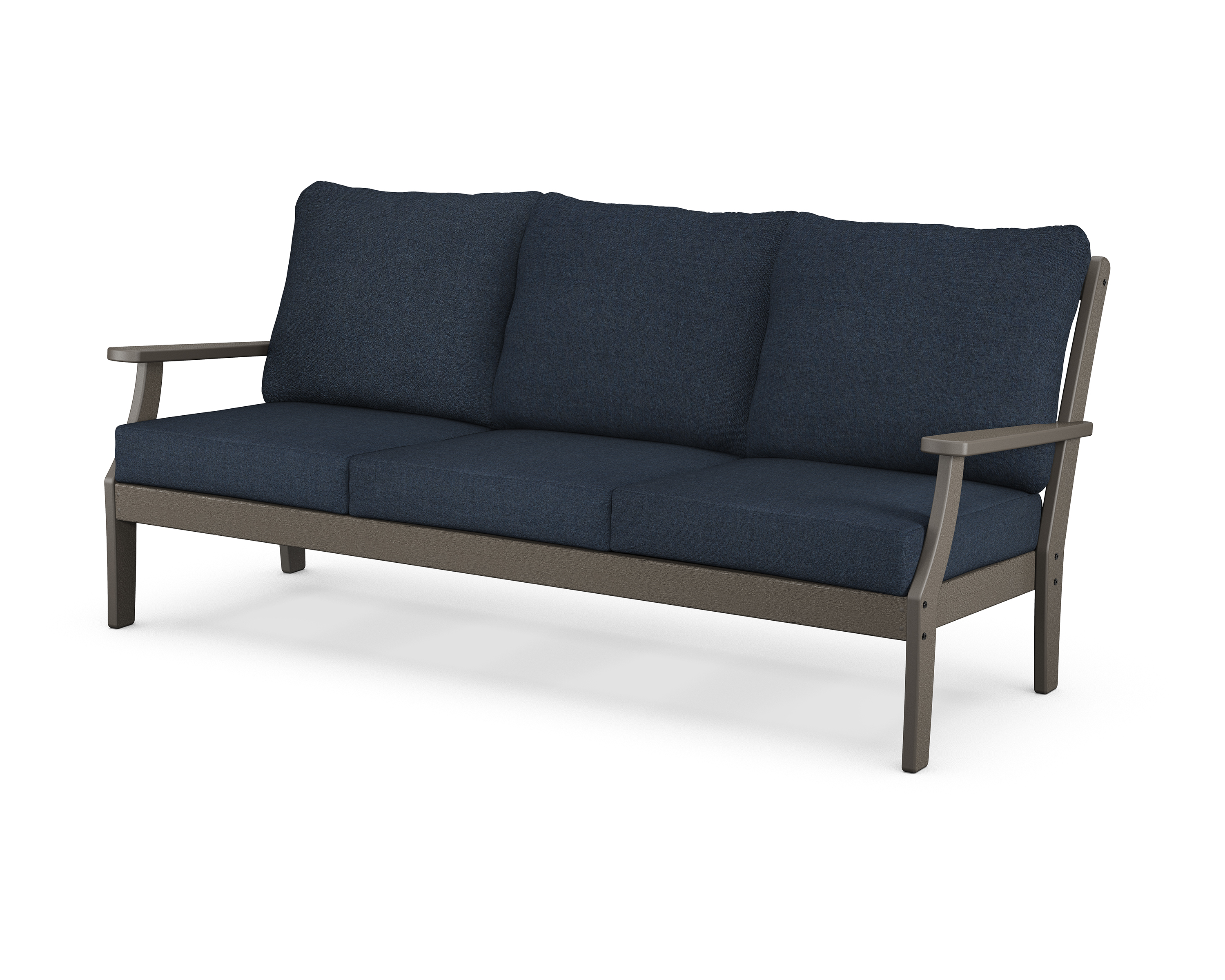 braxton deep seating sofa in vintage coffee / marine indigo product image