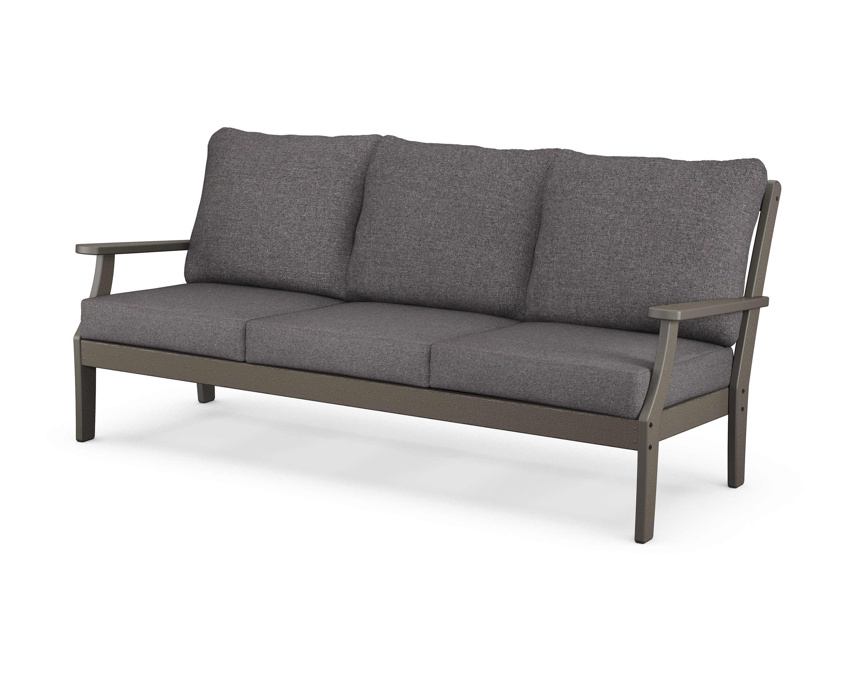 braxton deep seating sofa in vintage coffee / ash charcoal product image