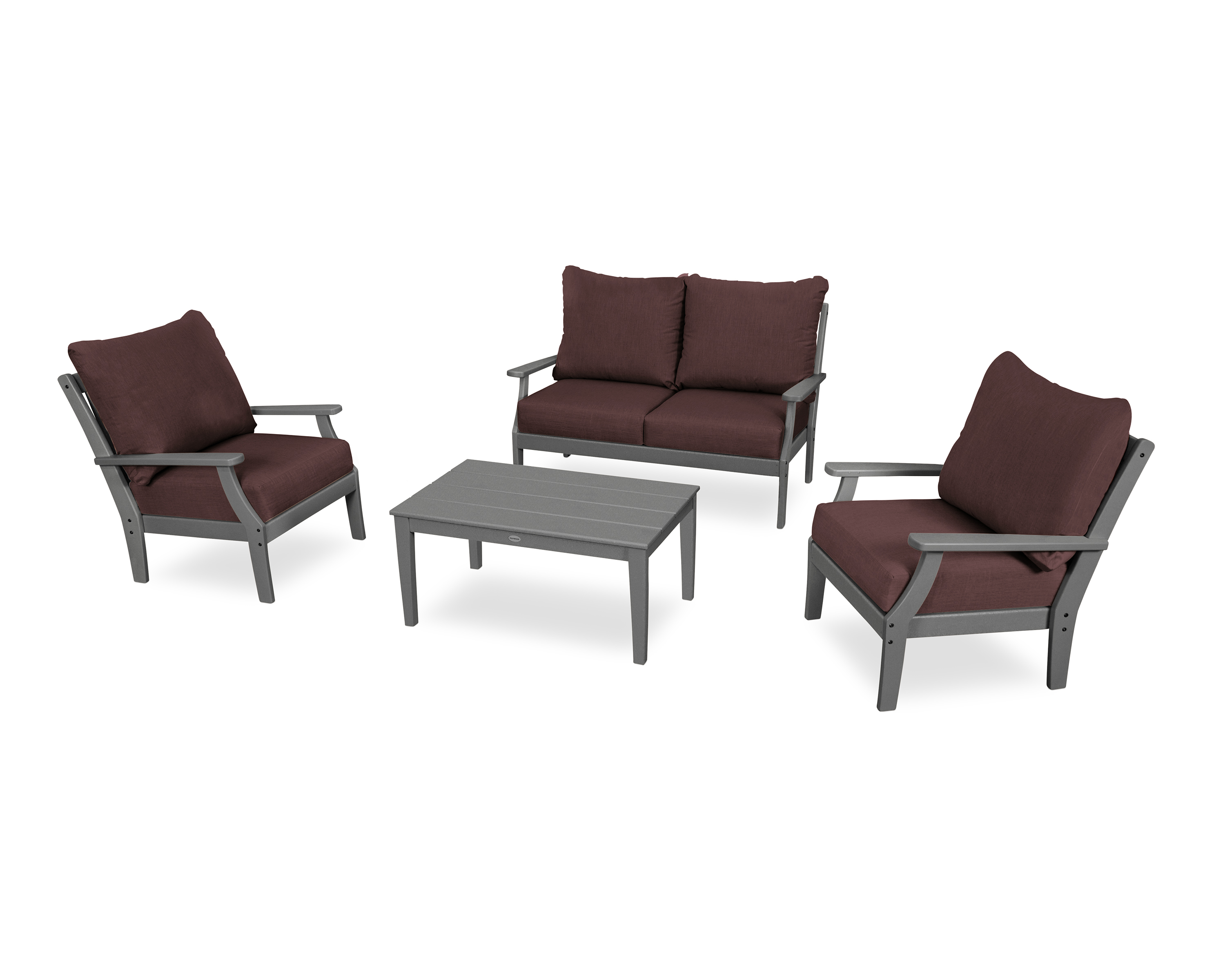 braxton 4-piece deep seating chair set in slate grey / cast currant product image