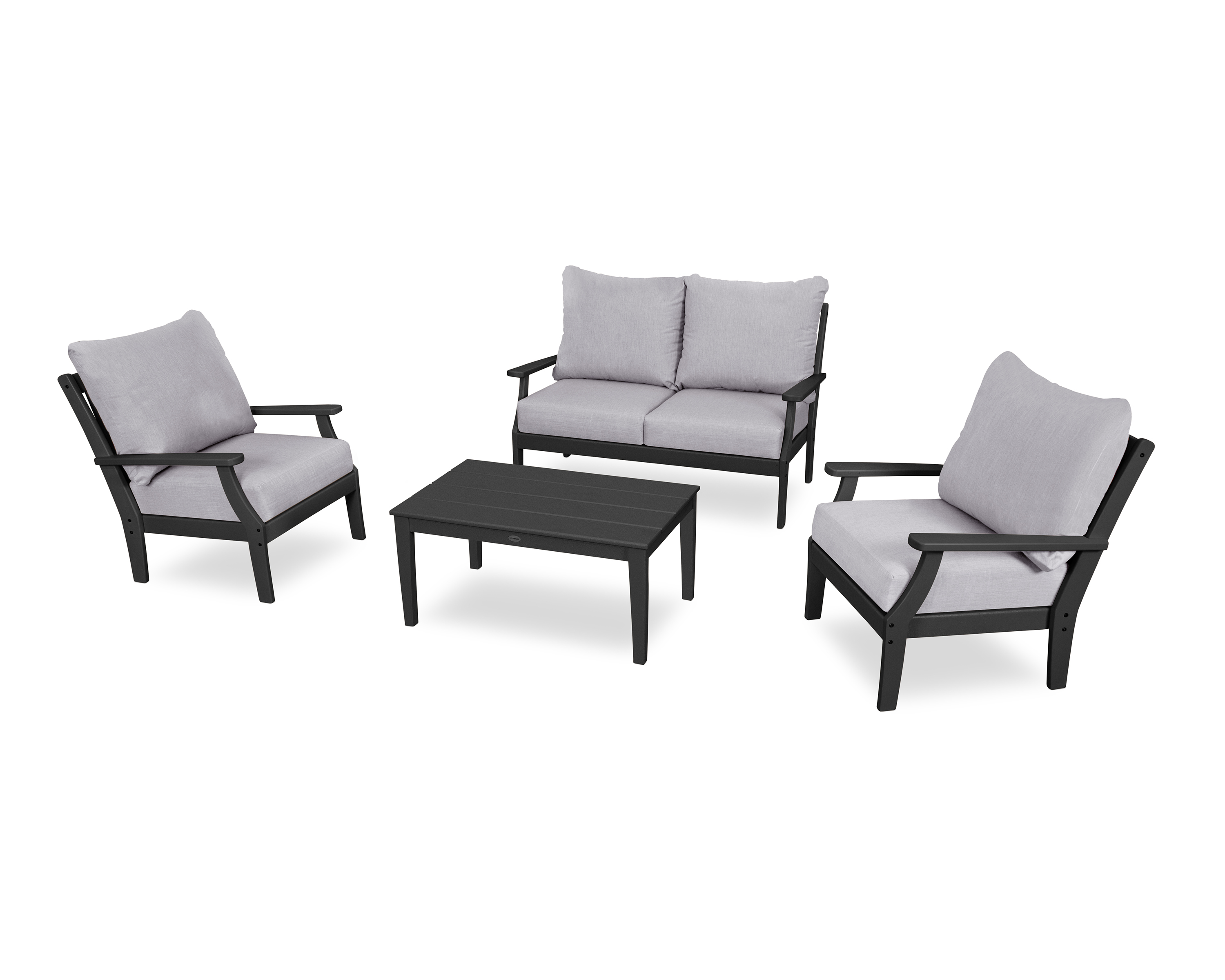 braxton 4-piece deep seating chair set in black / granite product image